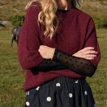 Indlæs billede til gallerivisning BLACK COLOUR Bcjennie Dotted Mesh Blouse Sort
