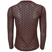 Indlæs billede til gallerivisning BLACK COLOUR Bcjennie Dotted Mesh Blouse Coffee
