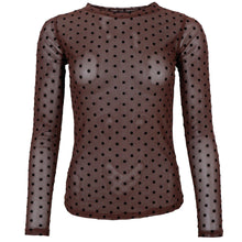 Indlæs billede til gallerivisning BLACK COLOUR Bcjennie Dotted Mesh Blouse Coffee
