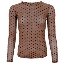 Indlæs billede til gallerivisning BLACK COLOUR Bcjennie Dotted Mesh Blouse Nougat
