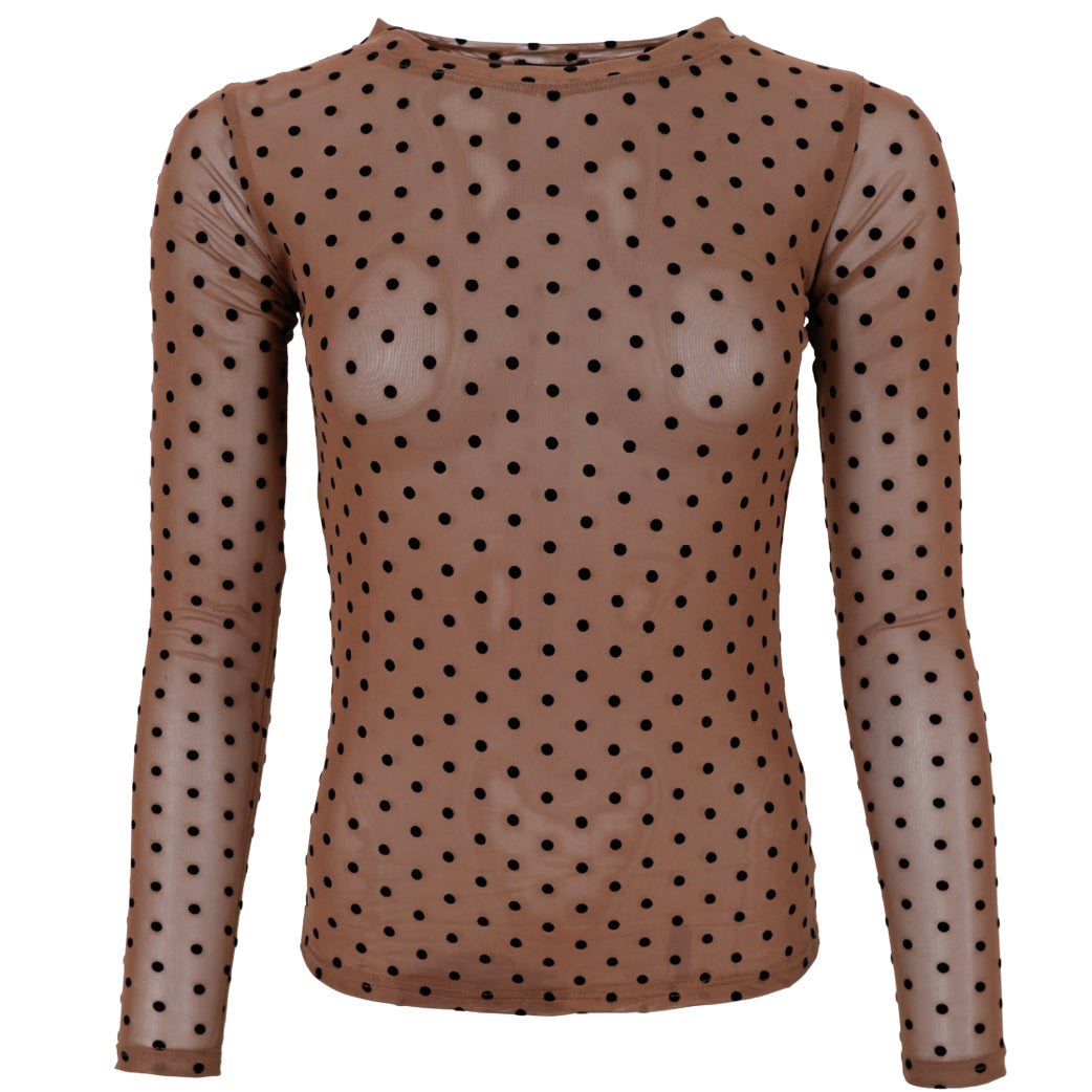 BLACK COLOUR Bcjennie Dotted Mesh Blouse Nougat