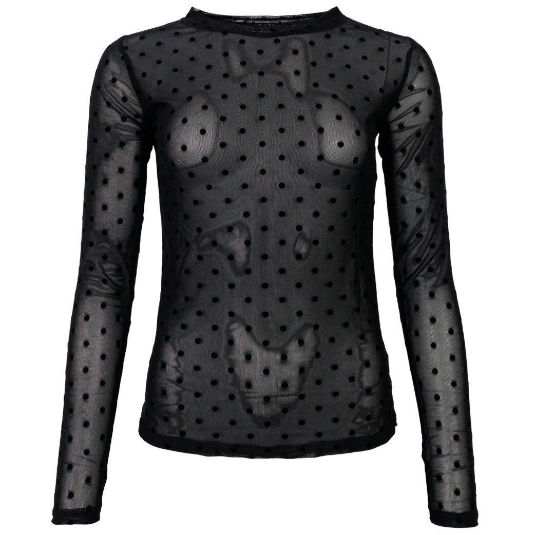 BLACK COLOUR Bcjennie Dotted Mesh Blouse Sort