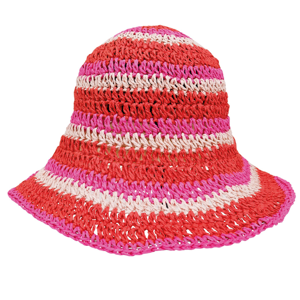BLACK COLOUR Bckira Straw Hat Red/Pink
