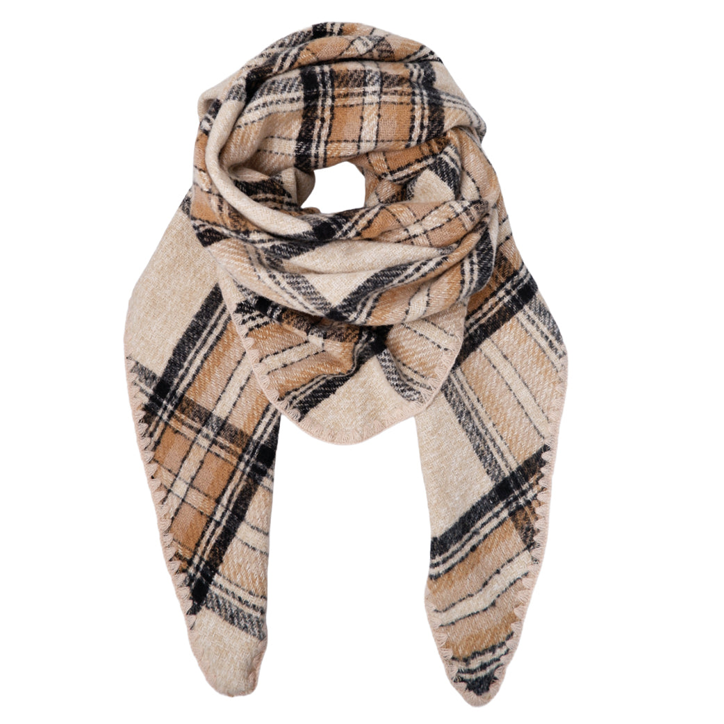 BLACK COLOUR Bcleoni Chequered Scarf Creme