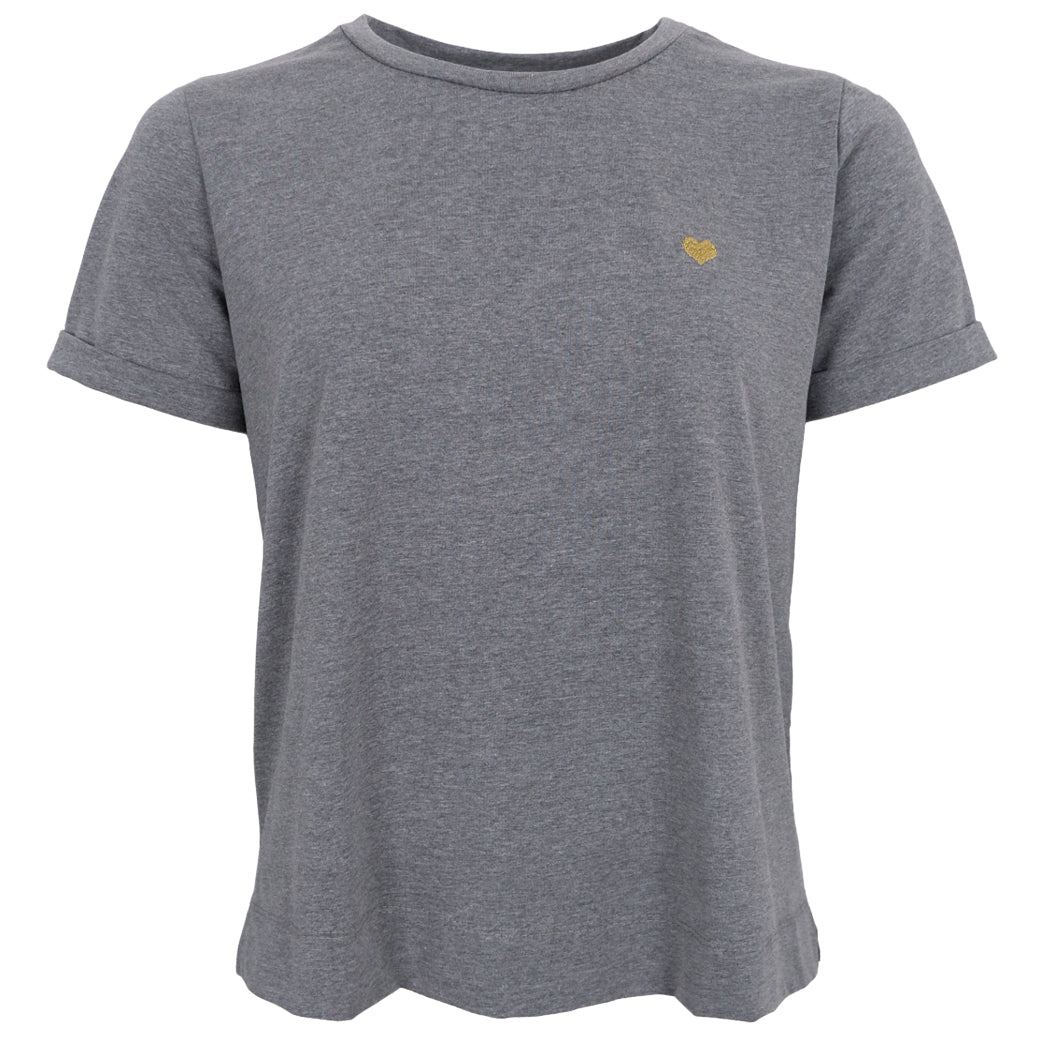 BLACK COLOUR Bcmay s/s Heart Tee Grey