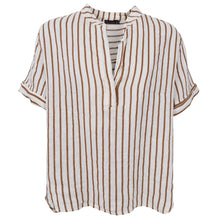Indlæs billede til gallerivisning BLACK COLOUR Bcmelina Linen Shirt Camel Stripe
