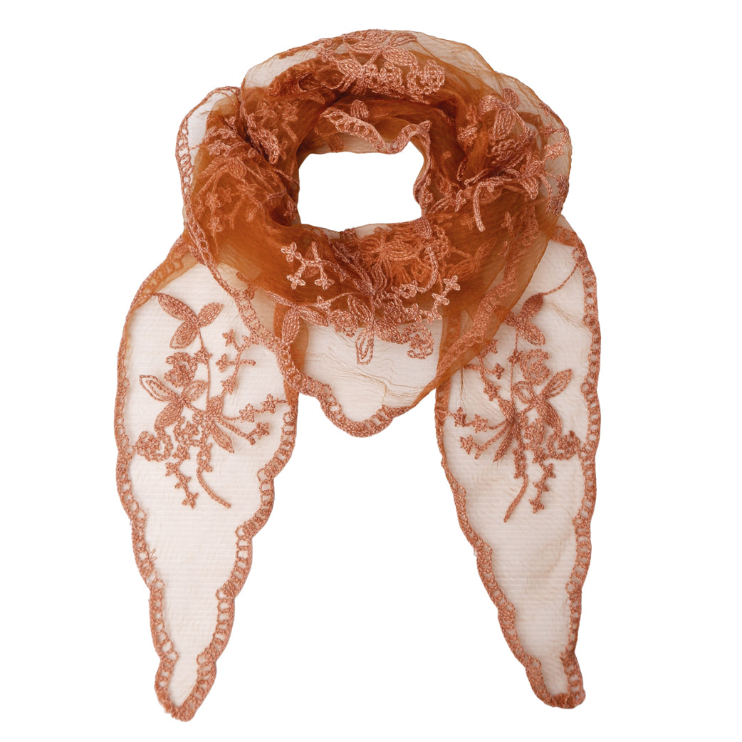 BLACK COLOUR Bcmiriana Triangle Lace Scarf Tobacco