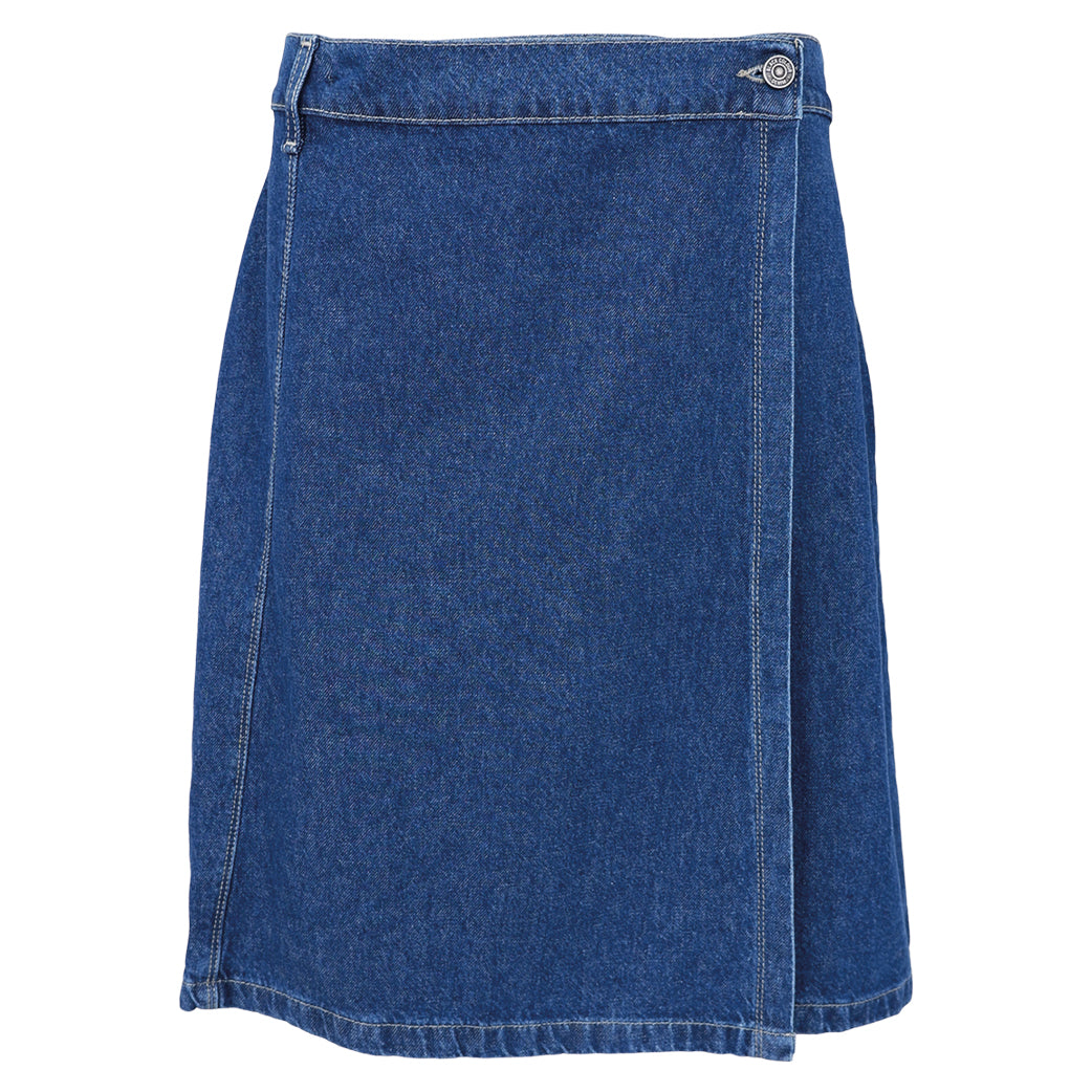 BLACK COLOUR Bcray Short Wrap Skirt Denim Blue