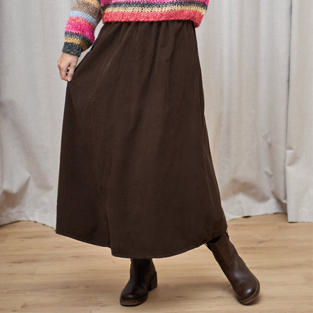 BLACK COLOUR Bcvirginia Corduroy Skirt Coffee