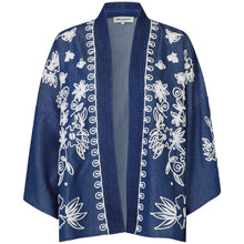 Indlæs billede til gallerivisning LOLLYS LAUNDRY Bellary Kimono LS Blue Melange
