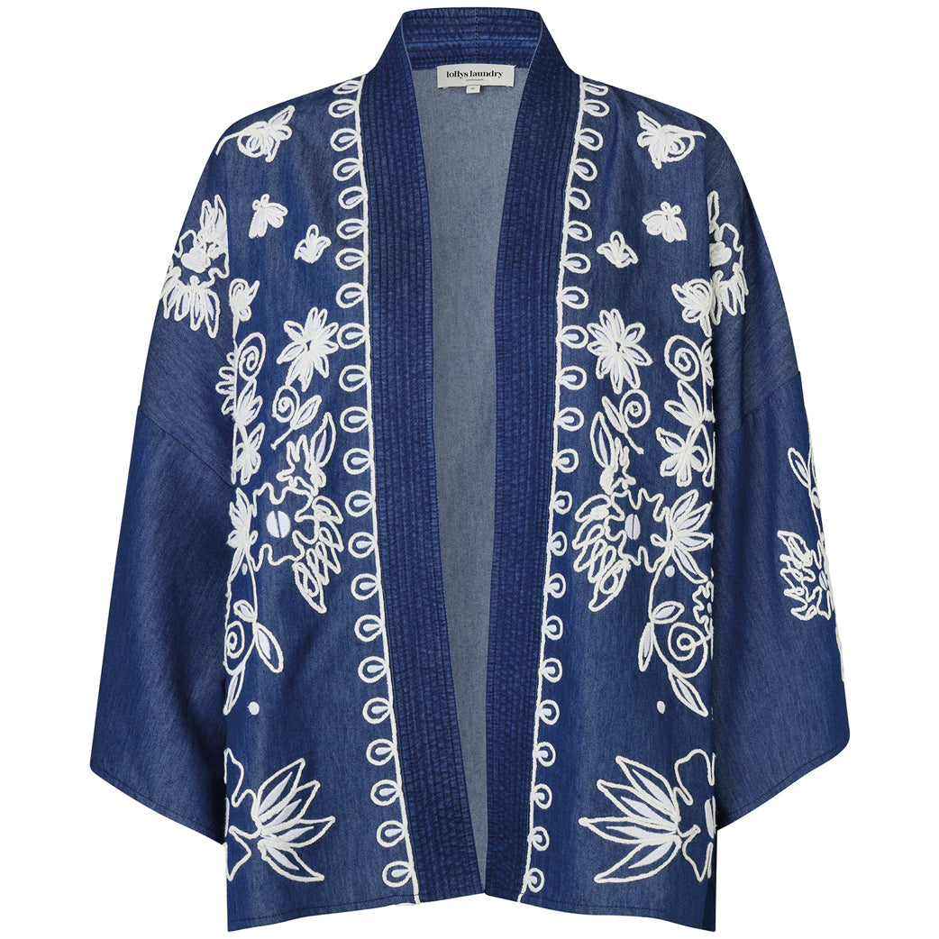 LOLLYS LAUNDRY Bellary Kimono LS Blue Melange