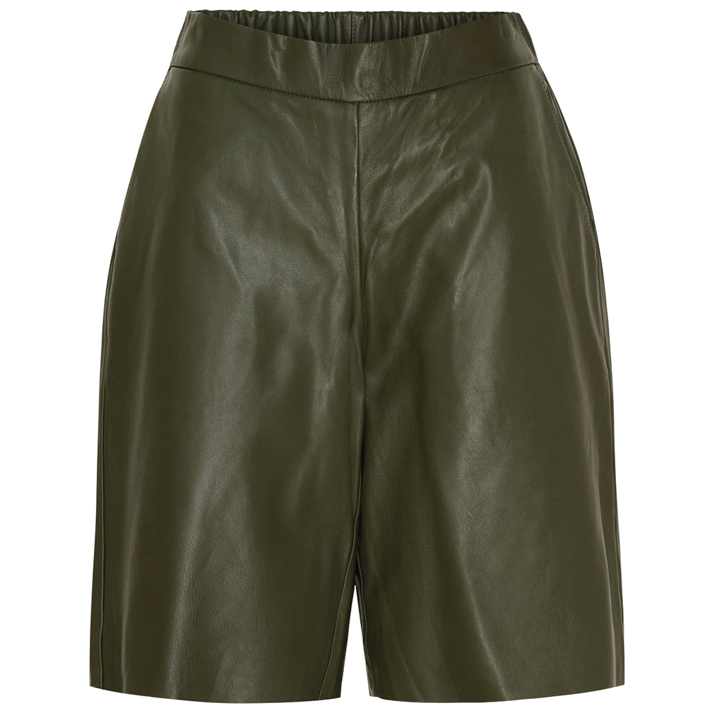 NOTYZ Bermuda Leather Shorts Dark Leaf