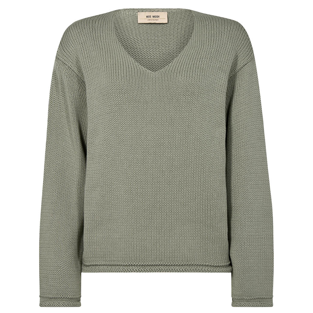 MOS MOSH Bine LS V-neck Knit Shadow