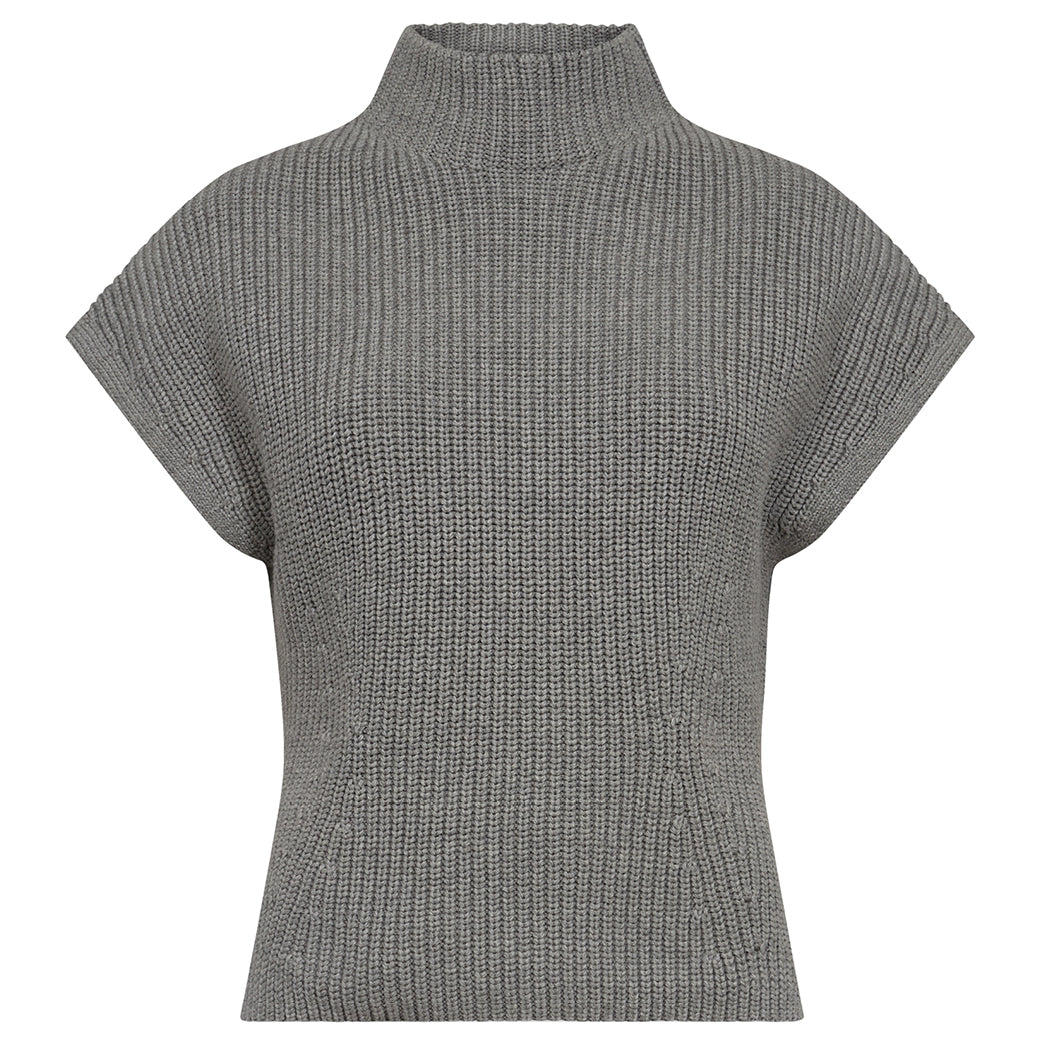 MOS MOSH Biola Bine Knit Vest Grey Melange