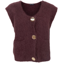 Indlæs billede til gallerivisning BLACK COLOUR Bcbjoerk Knitted Button Vest Coffee
