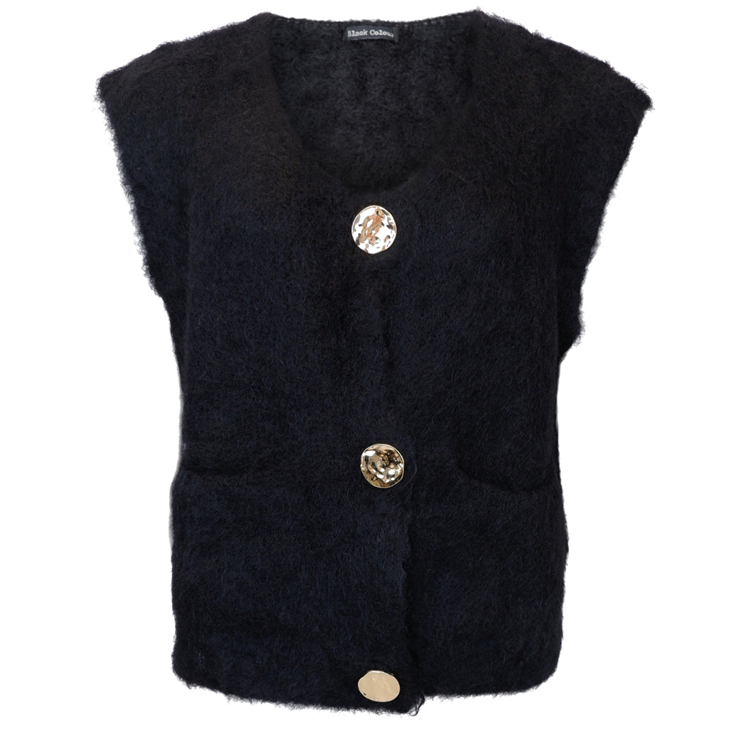 BLACK COLOUR Bcbjoerk Knitted Button Vest Black