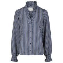 Indlæs billede til gallerivisning NEO NOIR Brielle Twill Stripe Shirt Dusty Blue
