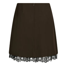 Indlæs billede til gallerivisning NEO NOIR Brigitte Struckture Lace Skirt Dark Brown
