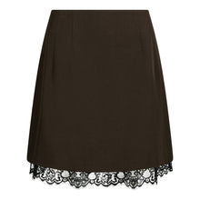 Indlæs billede til gallerivisning NEO NOIR Brigitte Struckture Lace Skirt Dark Brown
