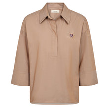 Indlæs billede til gallerivisning MOS MOSH Britze Cam Cotton Blouse Dark Camel
