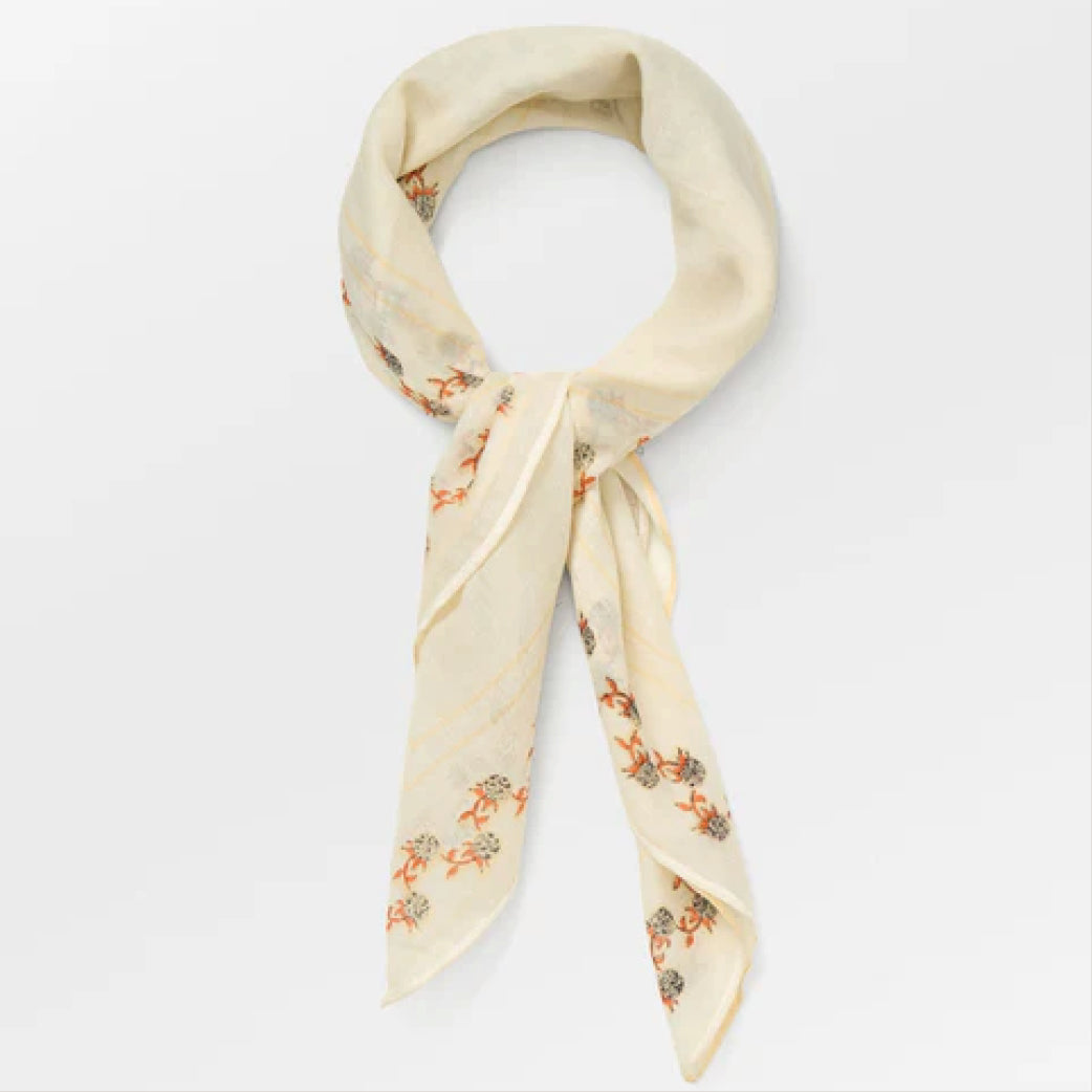 BECK SÖNDERGAARD Brombeere Cotta Scarf Birch White