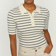 Indlæs billede til gallerivisning MOS MOSH Caliz Stripe SS Knit Navy
