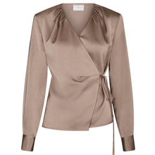 Indlæs billede til gallerivisning NEO NOIR Caprina Sateen Blouse Dark Taupe
