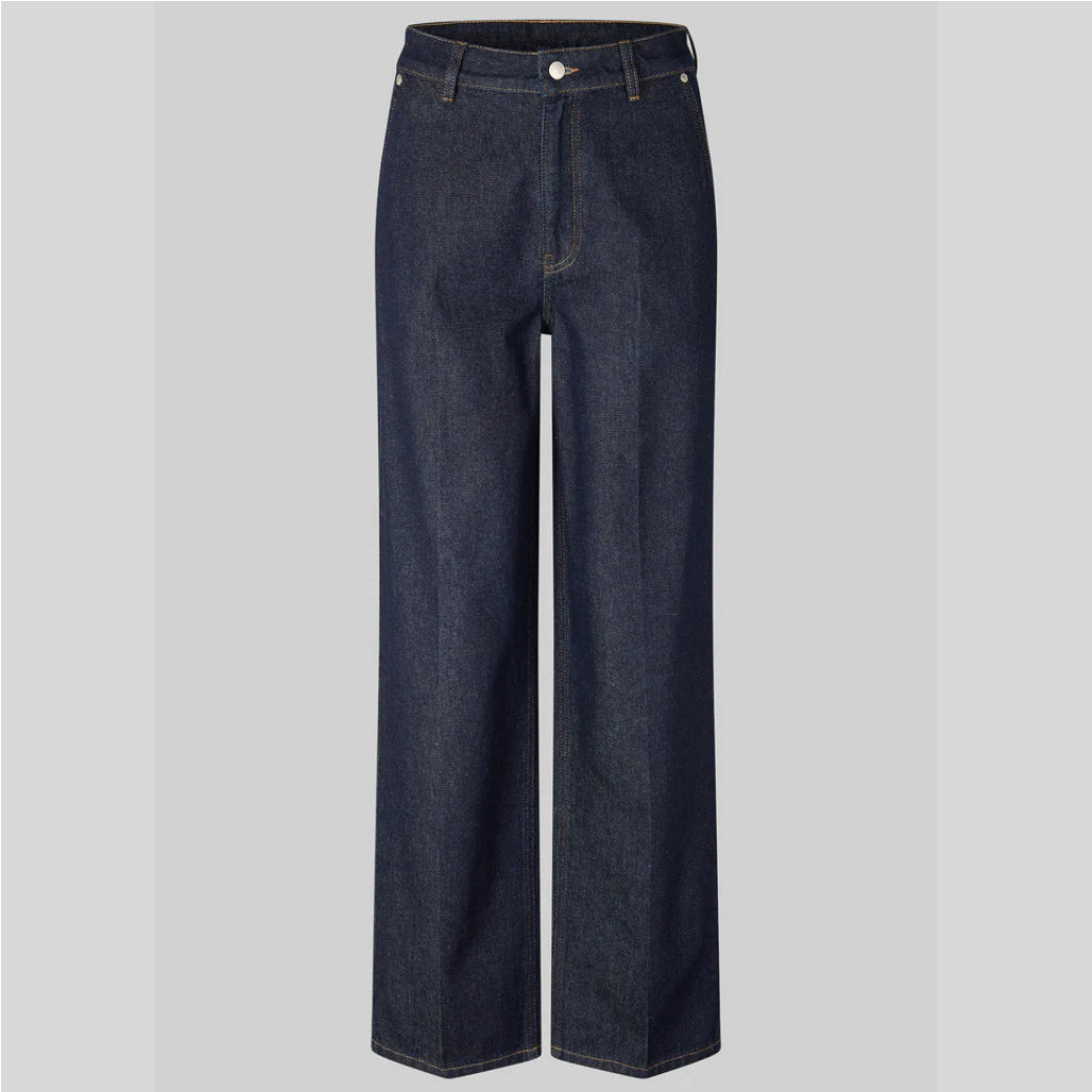 SECOND FEMALE Columbus New Denim Trousers Dark Blue Denim