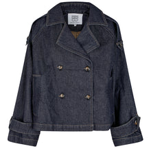 Indlæs billede til gallerivisning SECOND FEMALE Columbus Trench Jacket Dark Blue Denim
