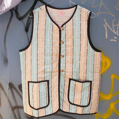 CRAFT SISTERS Quilted Waistcoat Iceblue