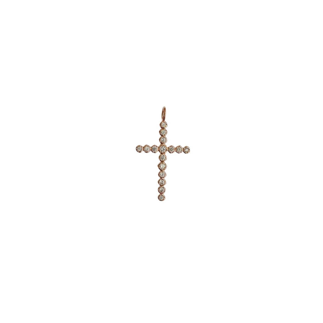 PICO COPENHAGEN Cross Small Crystal Pendant (guld/sølv)