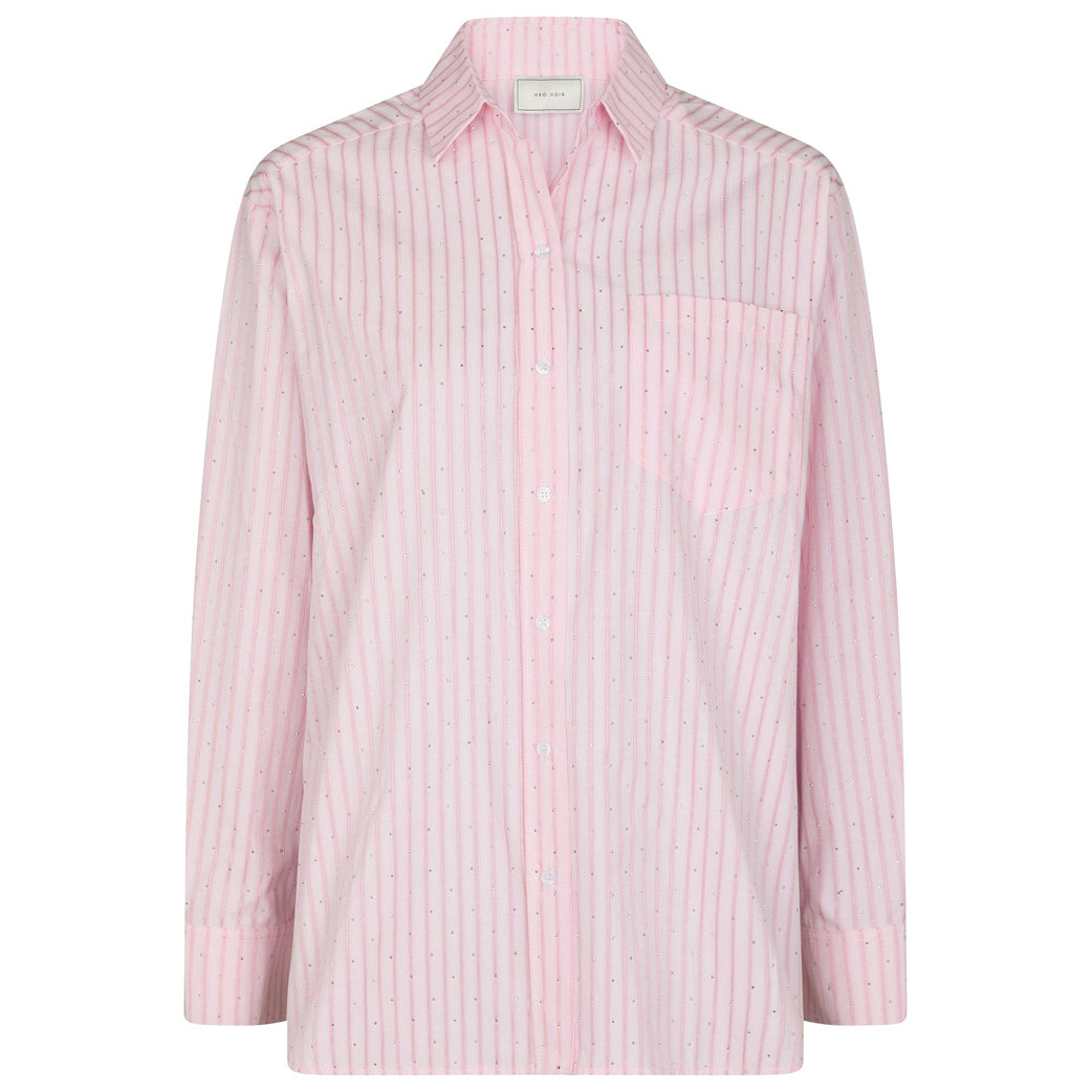 NEO NOIR Dalma Stripe Stone Shirt Pink