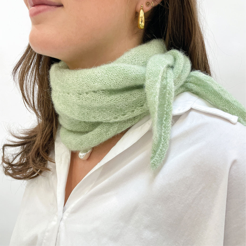 BLACK COLOUR Bcdell Knitted Mini Scarf Sage Green