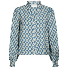 Indlæs billede til gallerivisning NEO NOIR Delsie Print Blouse Smoke Blue
