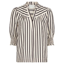 Indlæs billede til gallerivisning NEO NOIR Diana Contrast Stripe Blouse Creme
