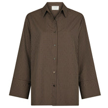Indlæs billede til gallerivisning NEO NOIR Dita Striped Line Shirt Dark Brown
