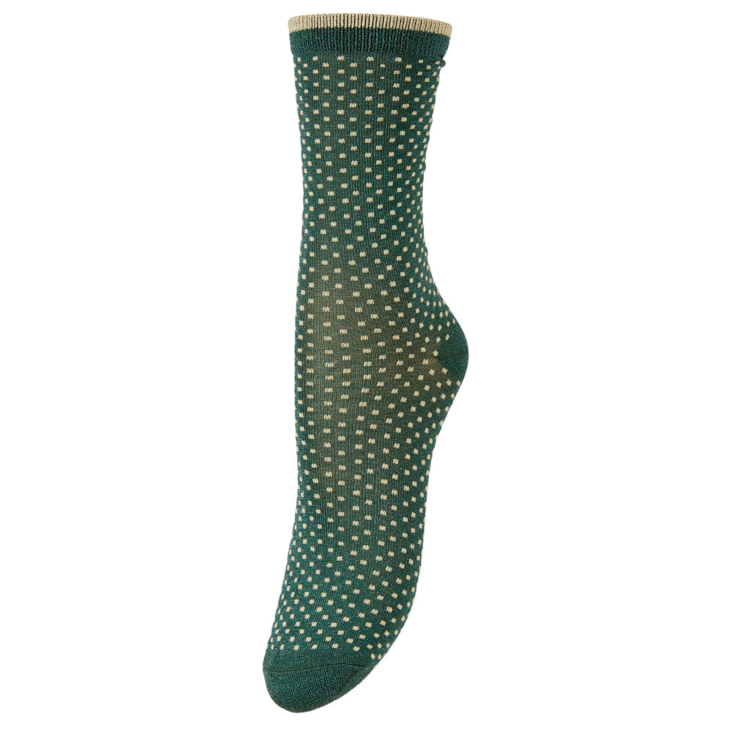 BECK SÖNDERGAARD Ditsy Glitter Sock Bronze Green