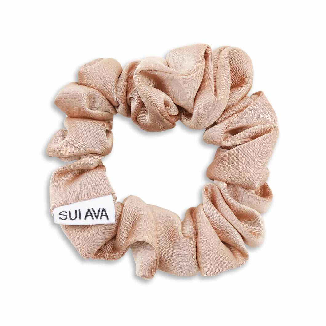 SUI AVA Ruched Ribbon Scrunchie Almond