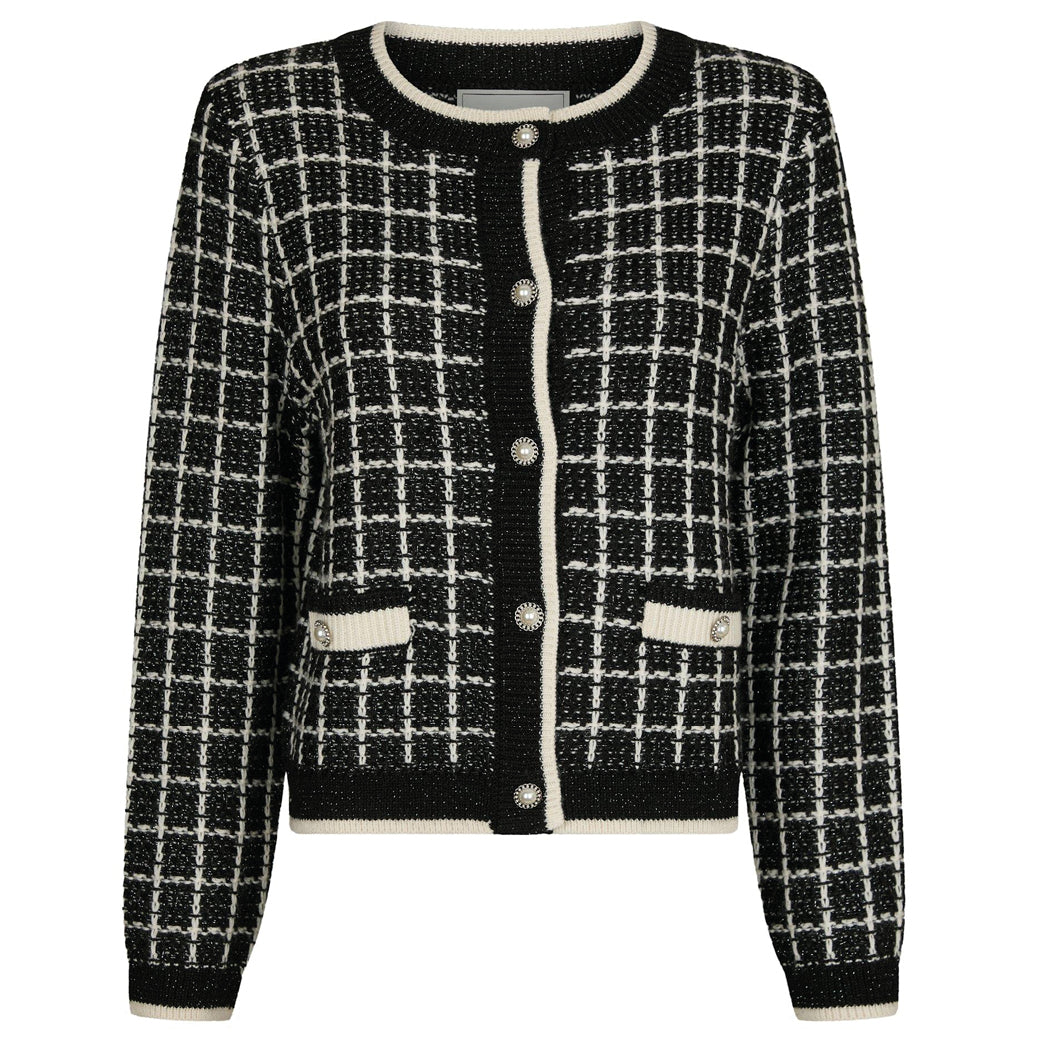 NEO NOIR Doro Stitch Knit Cardigan Black