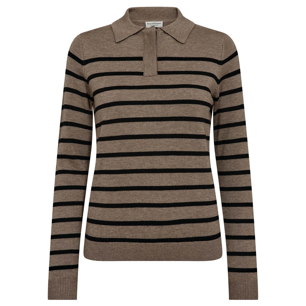 BRUUN & STENGADE Eirin Reg. Fit Knitwear Brown/Black