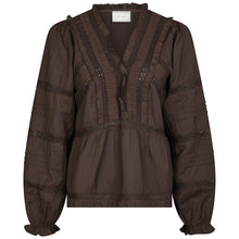 Indlæs billede til gallerivisning NEO NOIR Elfie Blouse Dark Brown
