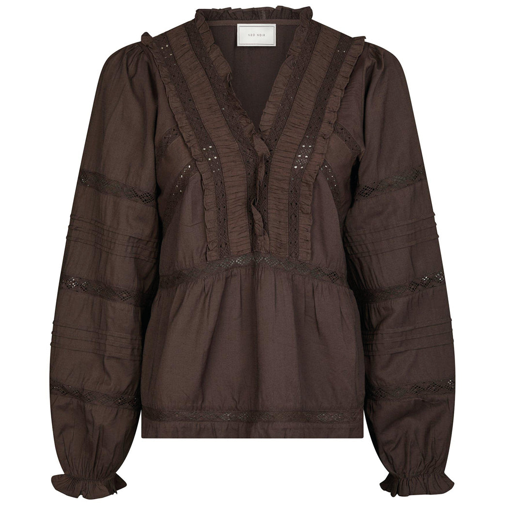NEO NOIR Elfie Blouse Dark Brown
