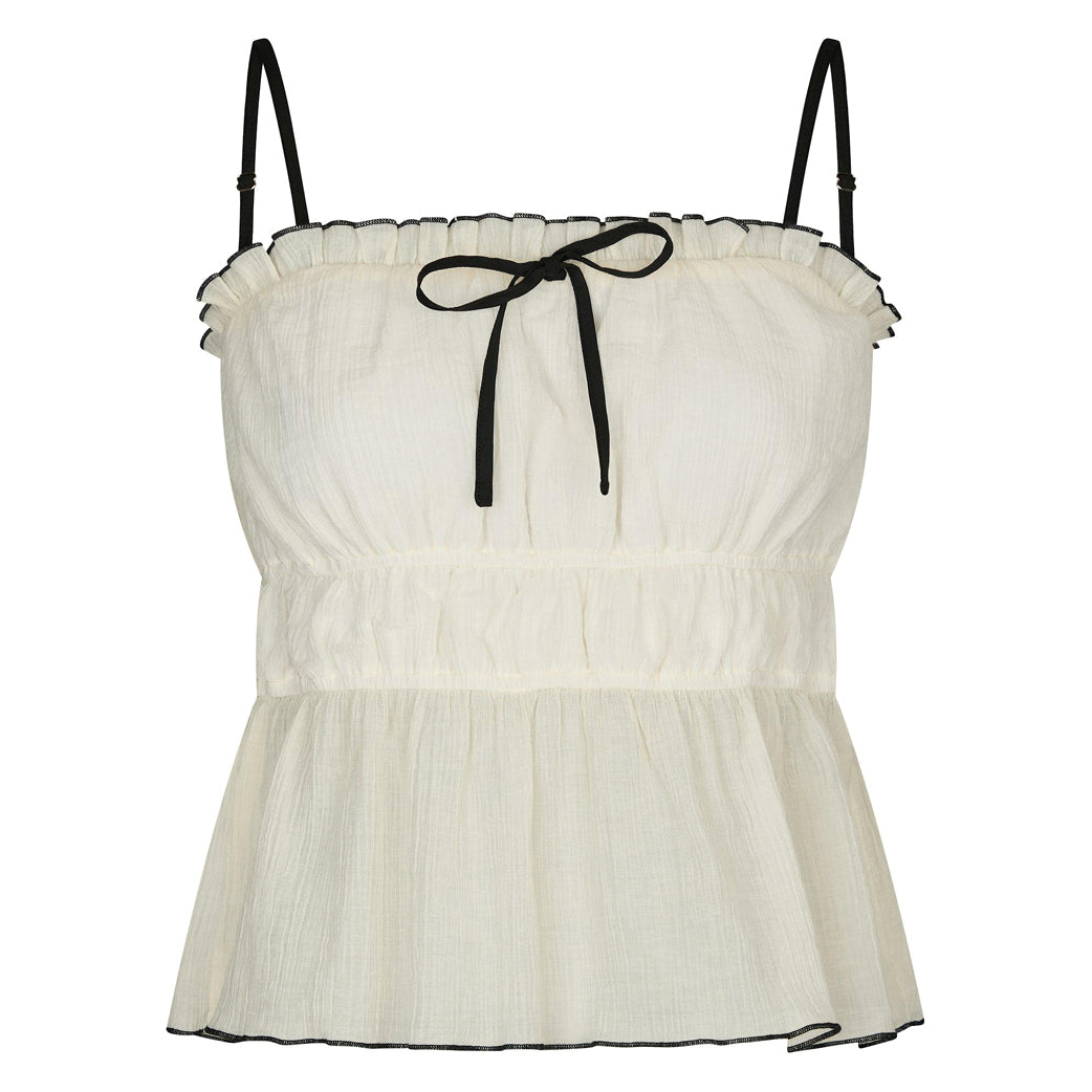 NEO NOIR Emberly Crepe Top Creme