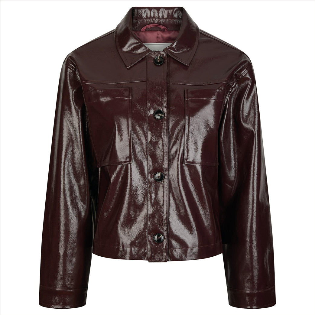 NEO NOIR Emilia Patent Jacket Burgundy