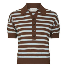 Indlæs billede til gallerivisning NEO NOIR Emira Knit Polo Top Dark Brown
