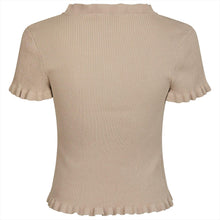 Indlæs billede til gallerivisning NEO NOIR Esla Frill Knit Tee Sand

