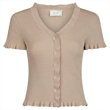 Indlæs billede til gallerivisning NEO NOIR Esla Frill Knit Tee Sand
