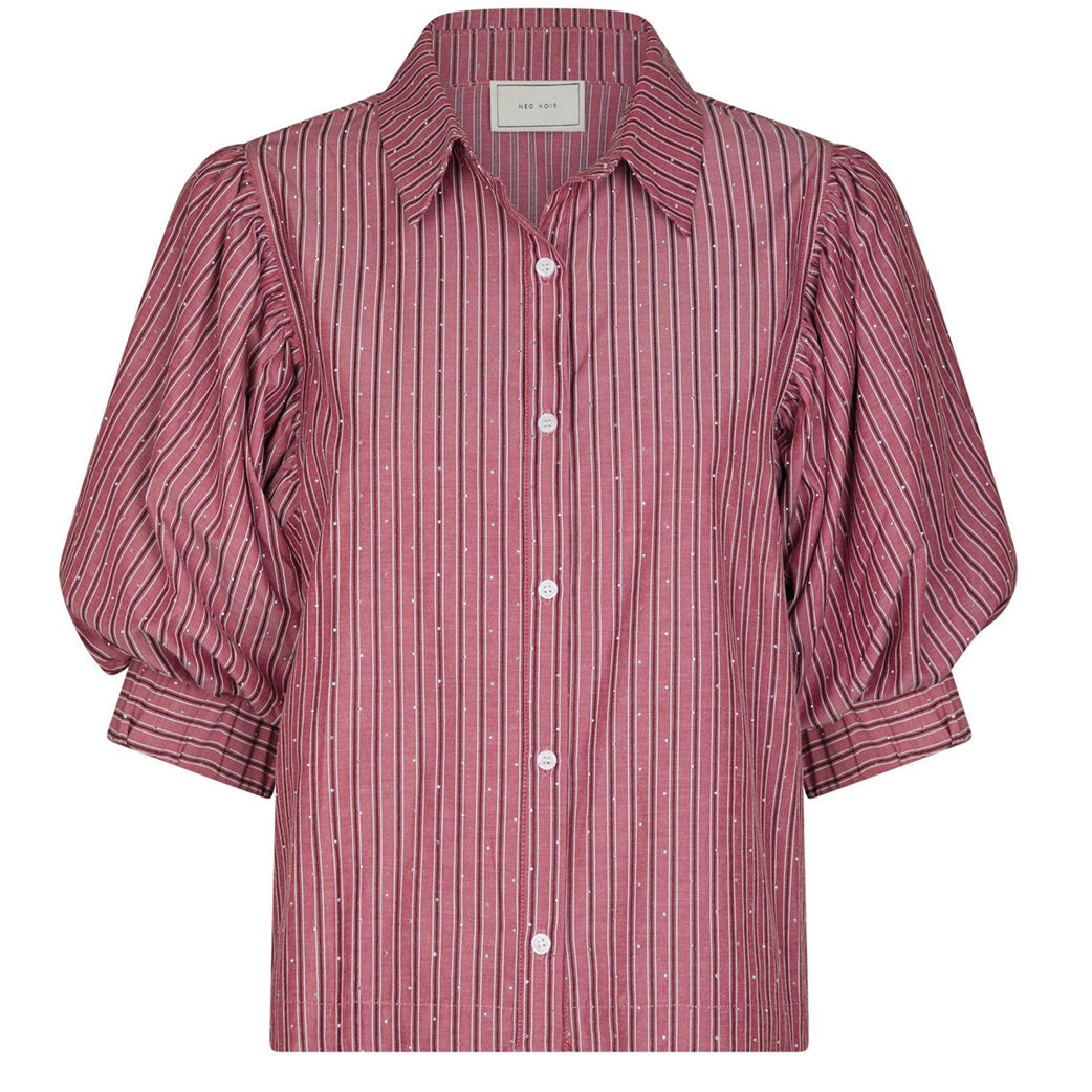 NEO NOIR Etta Stripe Stone Shirt Dark Rose