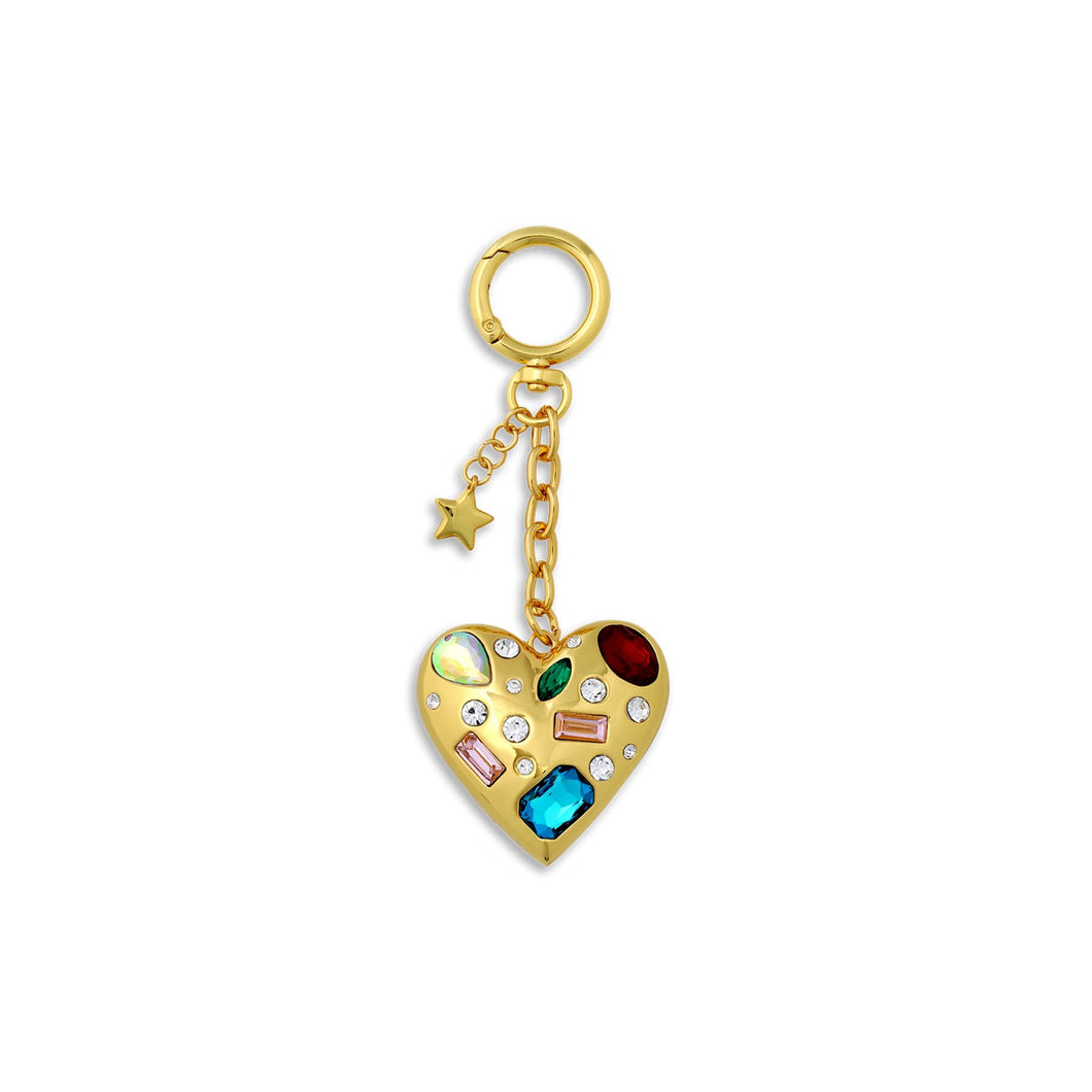 SUI AVA Gem Heart Bag Charm Golden