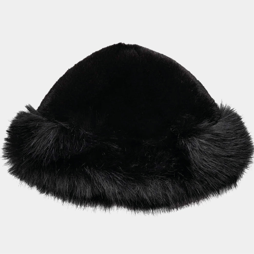 CO' COUTURE Penza Faux Fur Hat Black